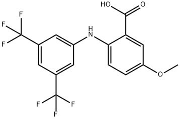 Benzoic  acid,  2-[[3,5-bis(trifluoromethyl)phenyl]amino]-5-methoxy- Struktur