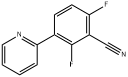 2,6-二氟-3-(2-吡啶基)苯甲腈, 883106-18-1, 结构式