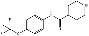N-(4-三氟甲氧基苯基)哌啶-4-甲酰胺 结构式