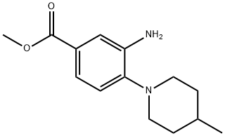 3-氨基-4-(4-甲基-1-哌啶基)苯甲酸甲酯, 883291-30-3, 结构式
