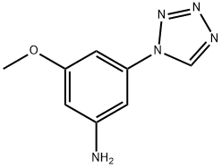 3-メトキシ-5-(1H-テトラゾール-1-イル)アニリン 化学構造式
