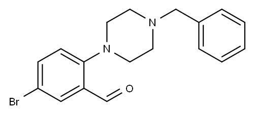 2-(4-BENZYL-1-PIPERAZINO)-5-BROMO-BENZALDEHYDE Structure