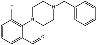 2-(4-BENZYL-1-PIPERAZINO)-3-FLUORO-BENZALDEHYDE Structure