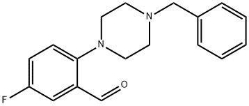 2-(4-BENZYL-1-PIPERAZINO)-5-FLUORO-BENZALDEHYDE Structure