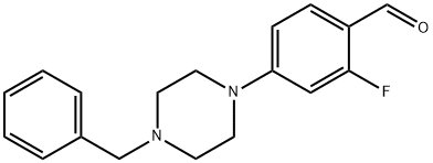 4-(4-BENZYL-1-PIPERAZINO)-2-FLUORO-BENZALDEHYDE Struktur