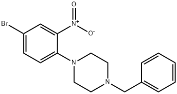 3-硝基-4-(4-苄基-1-哌嗪)溴苯, 883522-59-6, 结构式