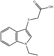 (1-エチル-1H-インドール-3-イルスルファニル)-酢酸 化学構造式