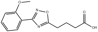 4-[3-(2-メトキシフェニル)-1,2,4-オキサジアゾール-5-イル]ブタン酸 化学構造式