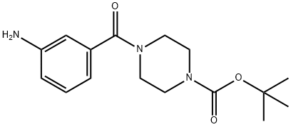4-(3-AMINO-BENZOYL)-PIPERAZINE-1-CARBOXYLIC ACID TERT-BUTYL ESTER Structure