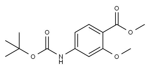 TERT-BUTYL 4-(METHOXYCARBONYL)-3-METHOXYPHENYLCARBAMATE 化学構造式
