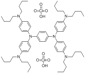 N3,N3,N6,N6-四[4-(二丁基氨基)苯基]-1,4-环己二烯-3,6-二铵高氯酸盐 (1:2), 88358-74-1, 结构式