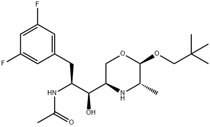 AcetaMide, N-[(1S,2S)-1-[(3,5-difluorophenyl)Methyl]-2-[(3R,5S,6R)-6-(2,2-diMethylpropoxy)-5-Methyl-3-Morpholinyl]-2-hydroxyethyl]- 结构式