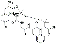 L-Tyr-3-メルカプト(1)-D-Val-Gly-L-Phe-3-メルカプト(1)-D-Val-OH 化学構造式