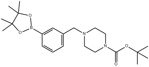 tert-butyl 4-(3-(4,4,5,5-tetramethyl-1,3,2-dioxaborolan-2-yl)benzyl)piperazine-1-carboxylate Structure