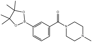 3-(4-メチルピペラジン-1-カルボニル)フェニルボロン酸ピナコールエステル 化学構造式