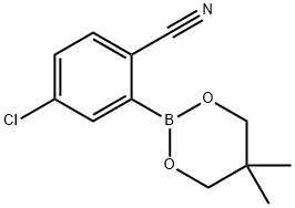 5-氯-2-氰基苯基硼酸新戊二醇酯, 883898-93-9, 结构式