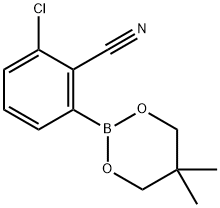 3-CHLORO-2-CYANOPHENYLBORONIC ACID NEOPENTYL GLYCOL ESTER, 883899-06-7, 结构式