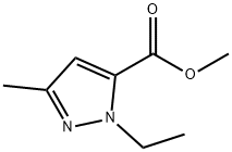 1-エチル-3-メチル-1H-ピラゾール-5-カルボン酸メチル 化学構造式