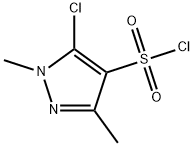 5-クロロ-1,3-ジメチル-1H-ピラゾール-4-スルホニルクロリド 化学構造式