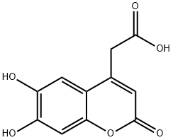 6,7-ジヒドロキシクマリン-4-酢酸 化学構造式