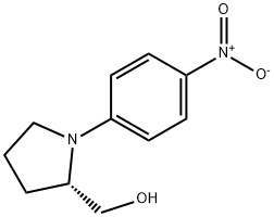 (S)-(−)-1-(4-ニトロフェニル)-2-ピロリジンメタノール 化学構造式