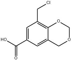 4H-1,3-Benzodioxin-6-carboxylic acid, 8-(chloromethyl)- Struktur