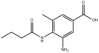 Benzoic acid, 3-amino-5-methyl-4-[(1-oxobutyl)amino]- Struktur