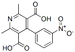 2,6-dimethyl-4-(3-nitrophenyl)pyridine-3,5-dicarboxylic acid           Struktur