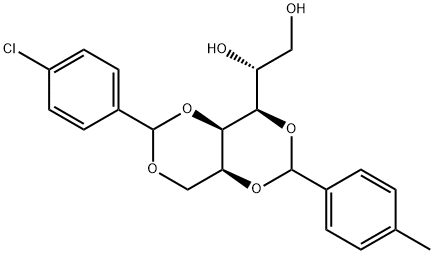 1,3-O-((4-氯苯基)亚甲基)-2,4-O-((4-甲基苯基)亚甲基)-D-葡萄糖醇, 88449-66-5, 结构式