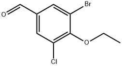 3-ブロモ-5-クロロ-4-エトキシベンズアルデヒド 化学構造式