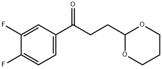 3',4'-DIFLUORO-3-(1,3-DIOXAN-2-YL)-PROPIOPHENONE Structure