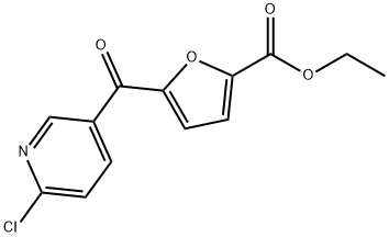 2-クロロ-5-(5-エトキシカルボニル-2-フロイル)ピリジン 化学構造式