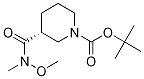 1-Piperidinecarboxylic acid, 3-[(MethoxyMethylaMino)carbonyl]-, 1,1-diMethylethyl ester, (3R)- 化学構造式