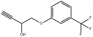 1-(3-トリフルオロメチルフェノキシ)-3-ブチン-2-オール 化学構造式