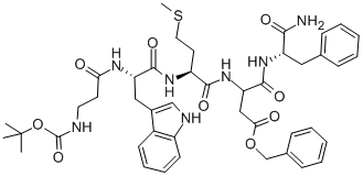 N-T-BOC-B-ALA-TRP-MET-ASP(BENZYL)-PHEAMI DE Struktur
