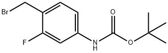 TERT-BUTYL 4-(BROMOMETHYL)-3-FLUOROPHENYLCARBAMATE Struktur