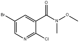 5-溴-2-氯-N-甲氧基-N-甲基烟酰胺,885223-63-2,结构式