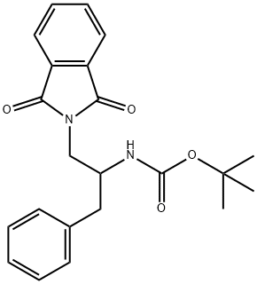 1-ベンジル-2-(1,3-ジオキソ-1,3-ジヒドロ-2H-イソインドール-2-イル)エチルカルバミン酸TERT-ブチル 化学構造式