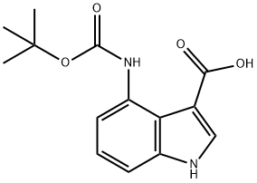 4-[(TERT-ブチルトキシカルボニル)アミノ]-1H-インドール-3-カルボン酸 化学構造式