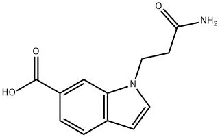 1-(2-カルバモイルエチル)-6-インドールカルボン酸 化学構造式