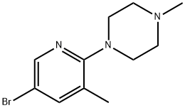 1-(5-溴-3-甲基吡啶-2-基)-4-甲基哌嗪, 885267-44-7, 结构式