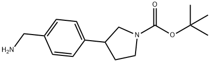 3-(4-(アミノメチル)フェニル)ピロリジン-1-カルボン酸TERT-ブチル 化学構造式