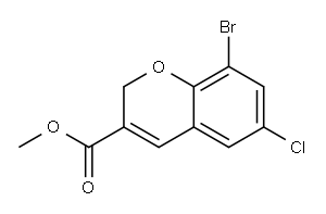 8-BROMO-6-CHLORO-2H-CHROMENE-3-CARBOXYLIC ACID METHYL ESTER Structure