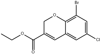 8-BROMO-6-CHLORO-2H-CHROMENE-3-CARBOXYLIC ACID ETHYL ESTER Struktur