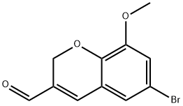 6-溴-8-甲氧基-2H-苯并吡喃-3-甲醛, 885271-15-8, 结构式