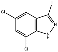 5,7-DICHLORO-3-IODO-1H-INDAZOLE Struktur