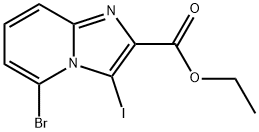5-溴-3-碘咪唑并[1,2-A]吡啶-2-甲酸乙酯, 885271-42-1, 结构式