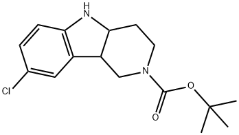 8-CHLORO-1,3,4,4A,5,9B-HEXAHYDRO-PYRIDO[4,3-B]INDOLE-2-CARBOXYLIC ACID TERT-BUTYL ESTER 化学構造式