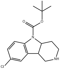 8-氯-1,2,3,4,4A,9B-六氢-吡啶并[4,3-B]吲哚-5-甲酸叔丁酯 结构式