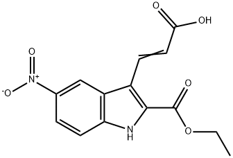 5-硝基-3-(2-羧基-乙烯基)-1H-吲哚-2-甲酸乙酯, 885273-59-6, 结构式